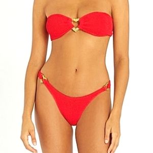 Hunza G Leya Red Heart Bikini Set One Size